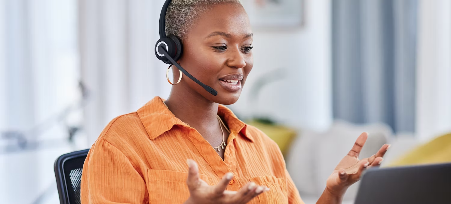 Let's Chat Smiling Customer Service Representative