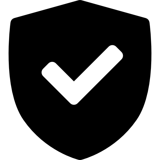 Enhanced Security Icon of Shield With Correct