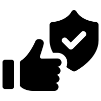 Consistent Performance Icon of Thumbs up With Shield