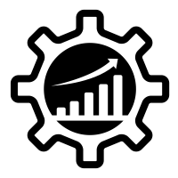 Improved Resource Utilization Icon of Cog with Increasing Barchart