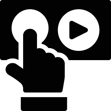 Disaster Recovery Icon of Finger on the Play Button