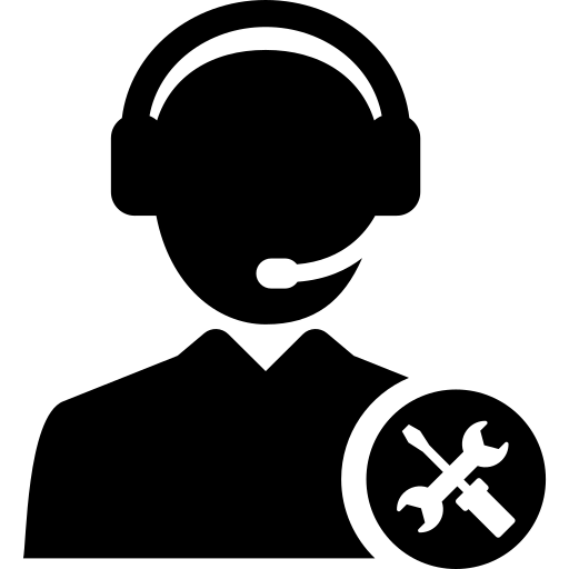 Communication & Support Icon of Person With Headset